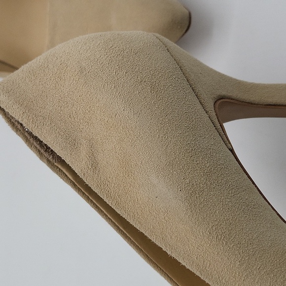 566- Salone Monet Anita Nude Suede Heels Women’s Size 11M NWT w/ Box - Picture 14 of 16